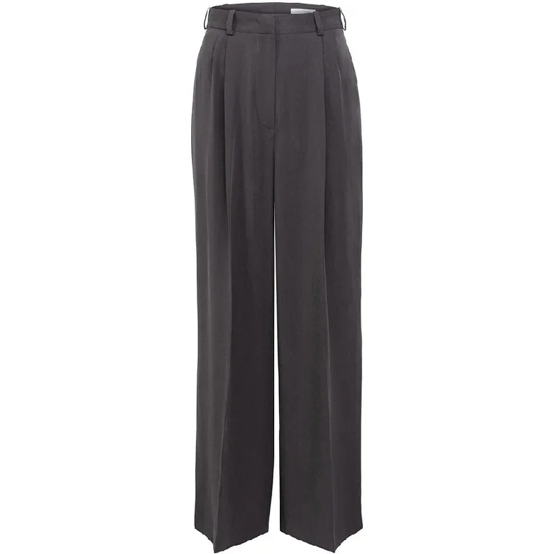 HIGH WAISTED TENCEL PANTS IN GREY