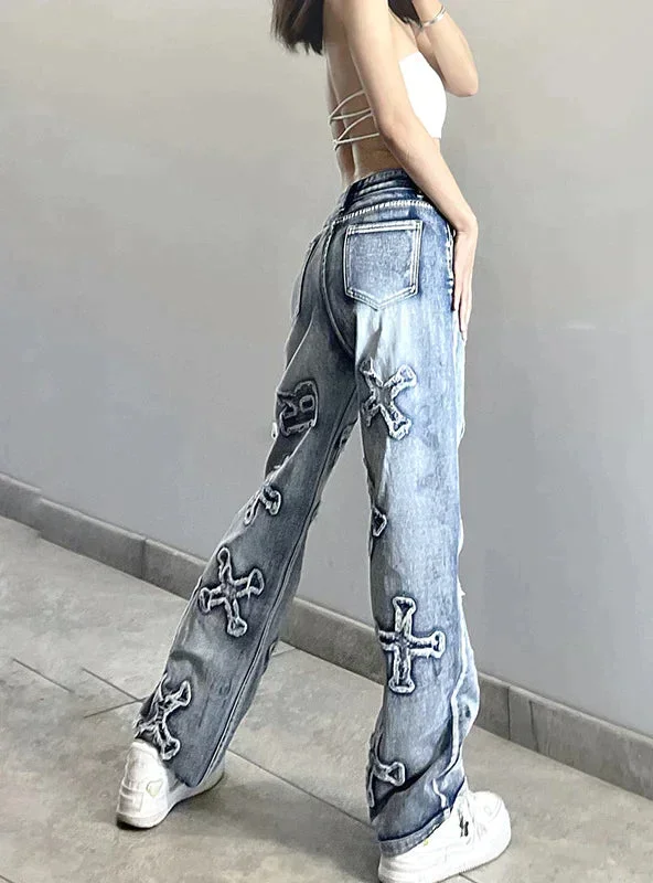 2023-letter-patch-loose-straight-jeans