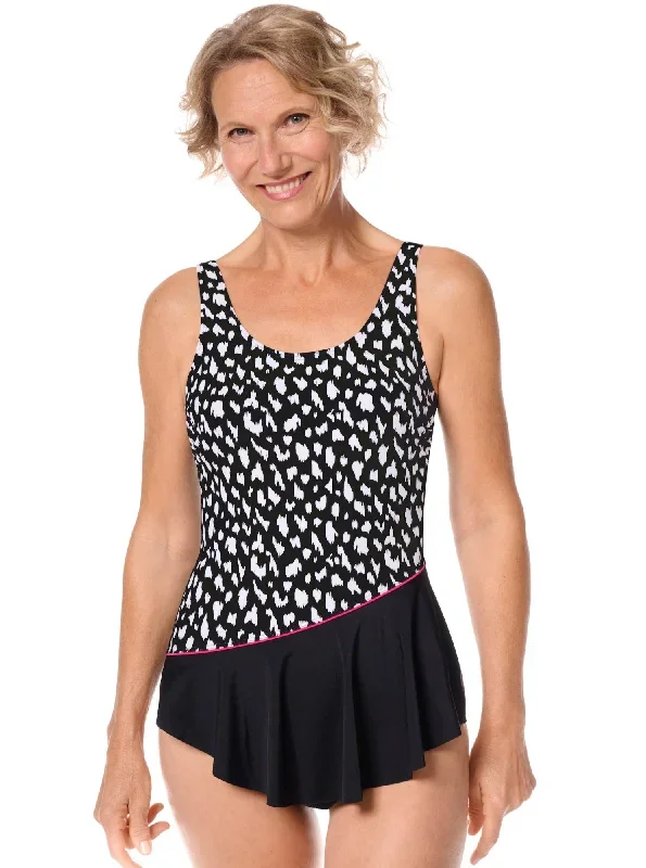 Amoena Manila Sarong Mastectomy Swimsuit - Black/White