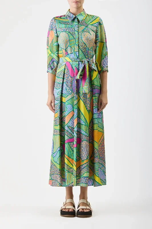 andy-pleated-shirtdress-green-multi-printed-silk-twill