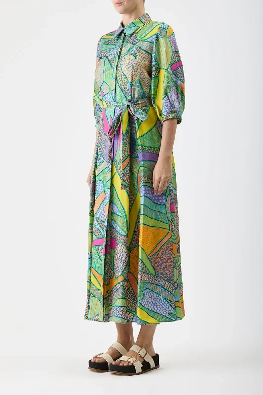 andy-pleated-shirtdress-green-multi-printed-silk-twill