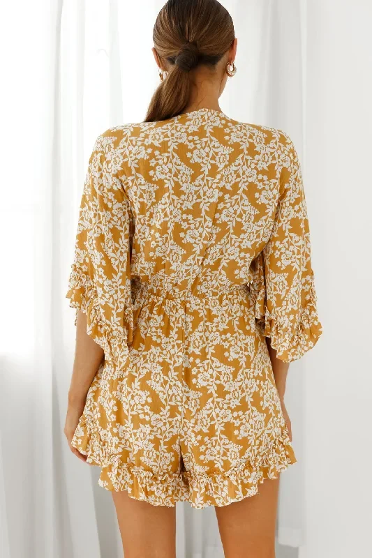 athira-tied-bust-flared-sleeve-floral-stencil-print-romper-yellow