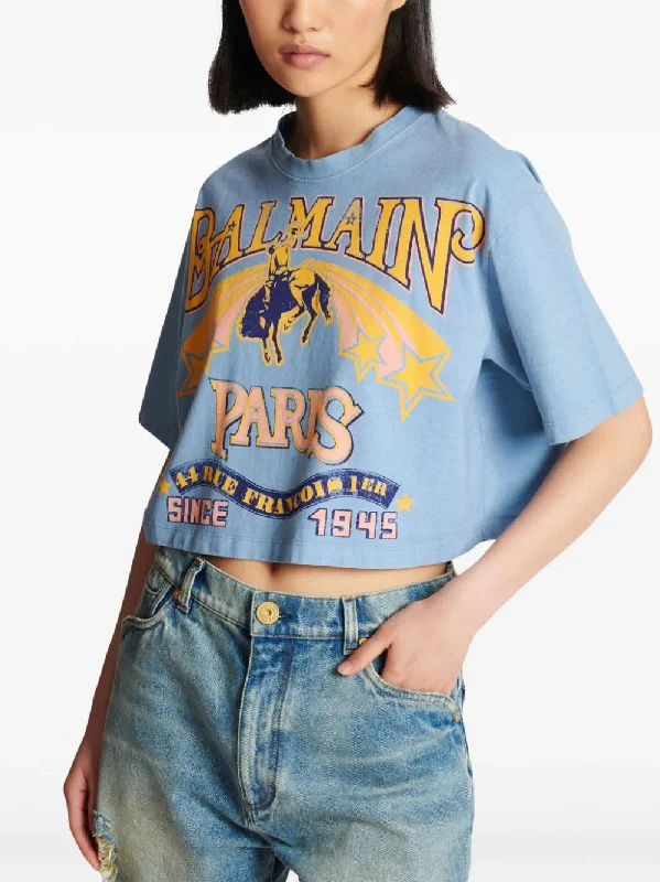 balmain-balmain-western-print-cropped-tee-tees-600043835blu