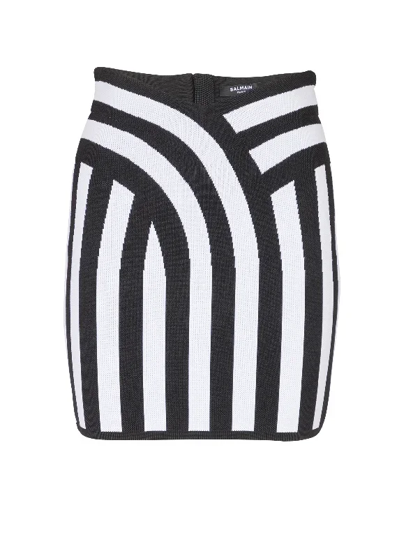 V-Shape Stripe Short Skirt