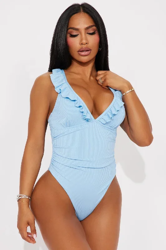 Beatrice Ruched 1 Piece Swimsuit - Blue