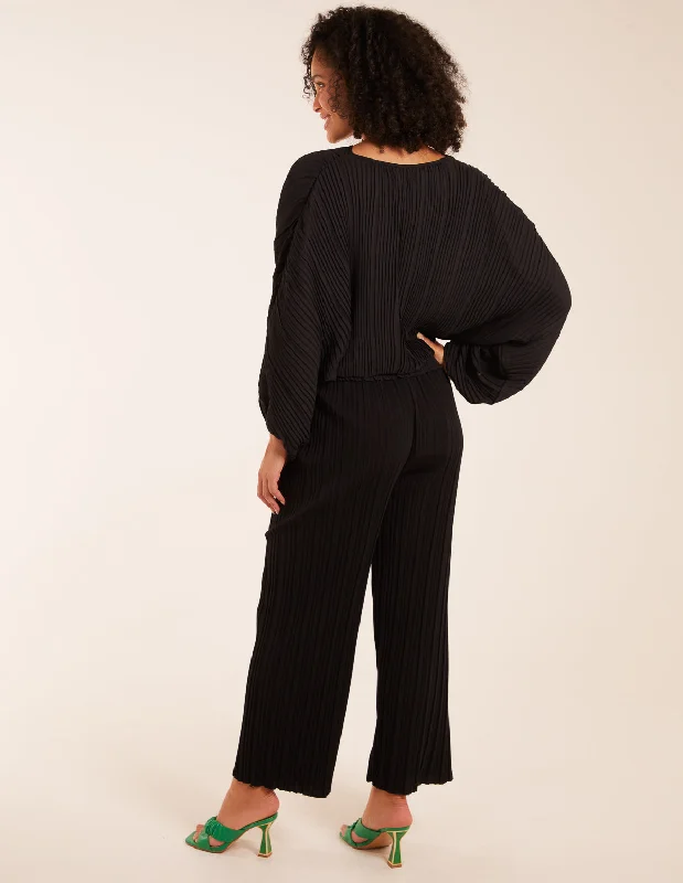 black-long-sleeve-pleated-top-1