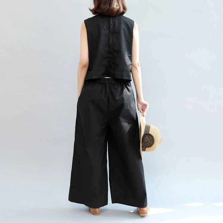 black-stylish-linen-pants-casual-slim-sleeveless-tops-and-loose-jumpsuit-pants