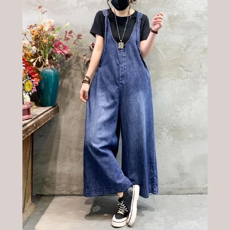 casual-blue-v-neck-cotton-wide-leg-pants-denim-jumpsuits-spring