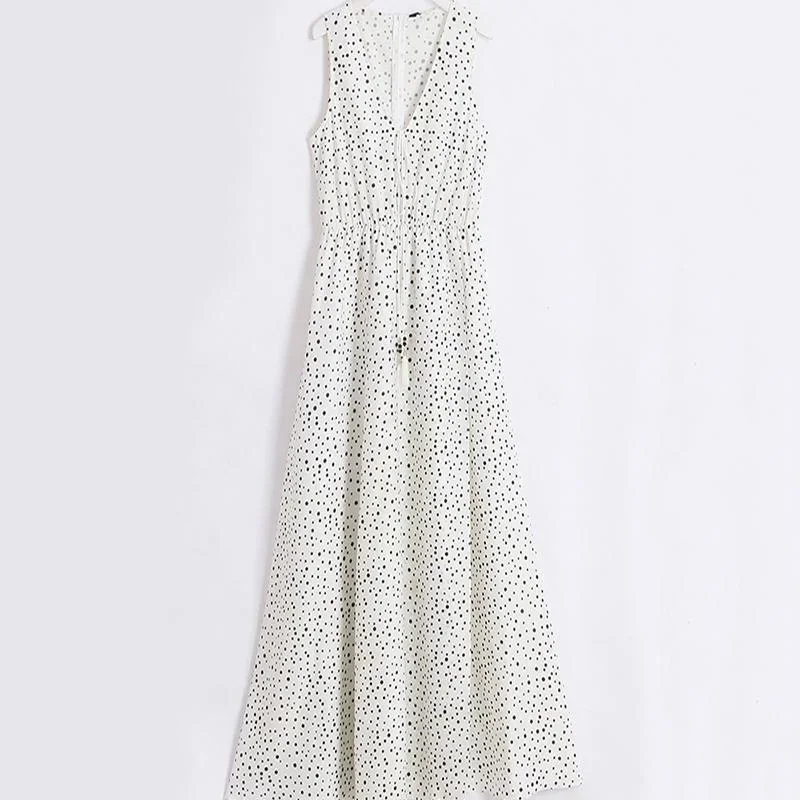 cityhottie-v-neck-dot-printed-floor-length-dress