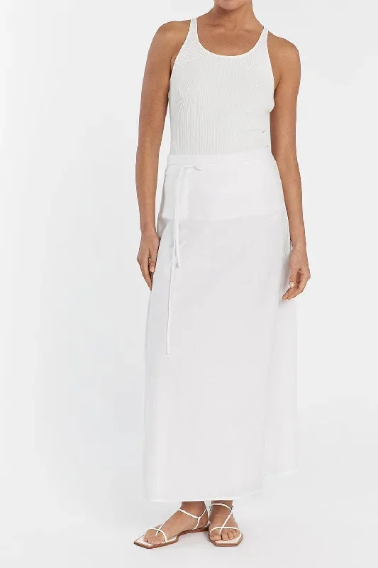 clo-white-linen-midi-skirt