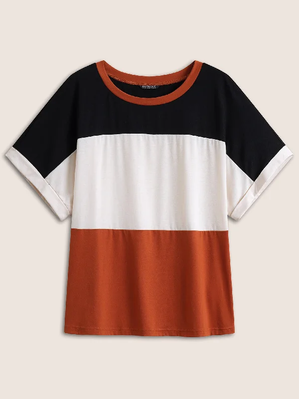 colorblock-contrast-cuffed-sleeve-t-shirt