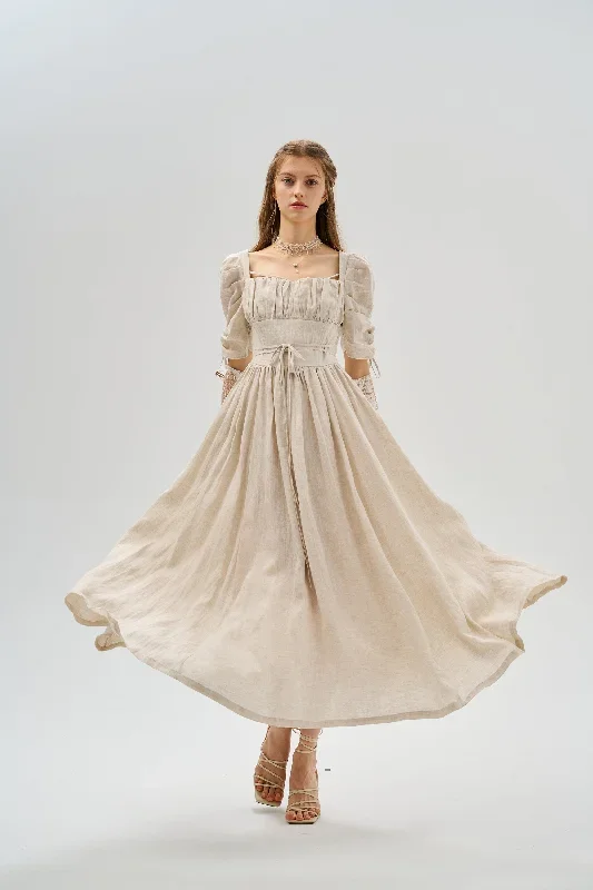 corset-linen-dress-milkmaid-dress-bridgerton-dress-fairycore-dress-regency-dress-cottagecore-dress-medieval-dress-linennaive