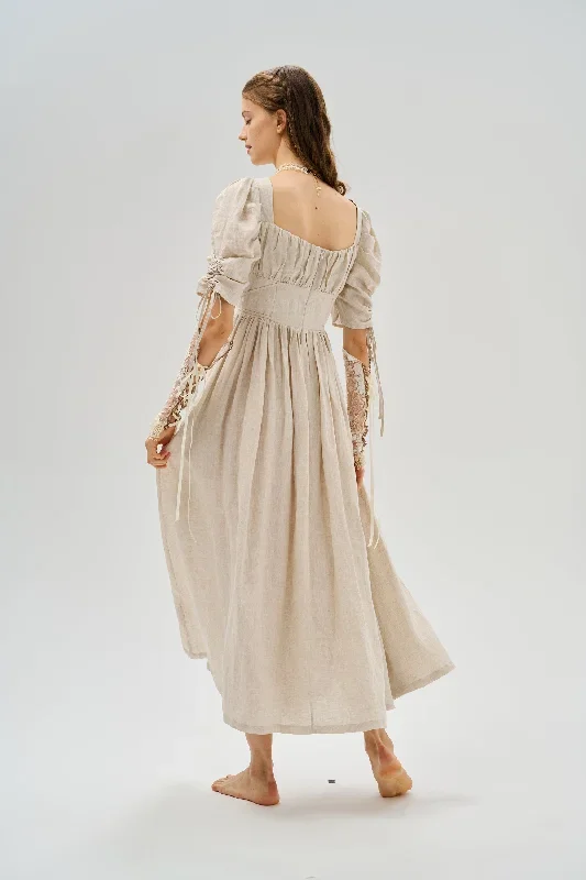 corset-linen-dress-milkmaid-dress-bridgerton-dress-fairycore-dress-regency-dress-cottagecore-dress-medieval-dress-linennaive