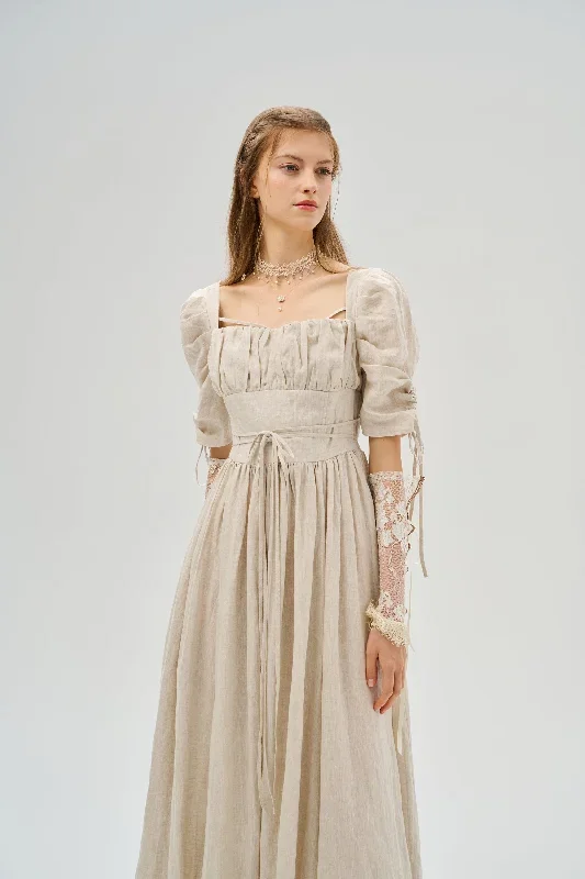 corset-linen-dress-milkmaid-dress-bridgerton-dress-fairycore-dress-regency-dress-cottagecore-dress-medieval-dress-linennaive