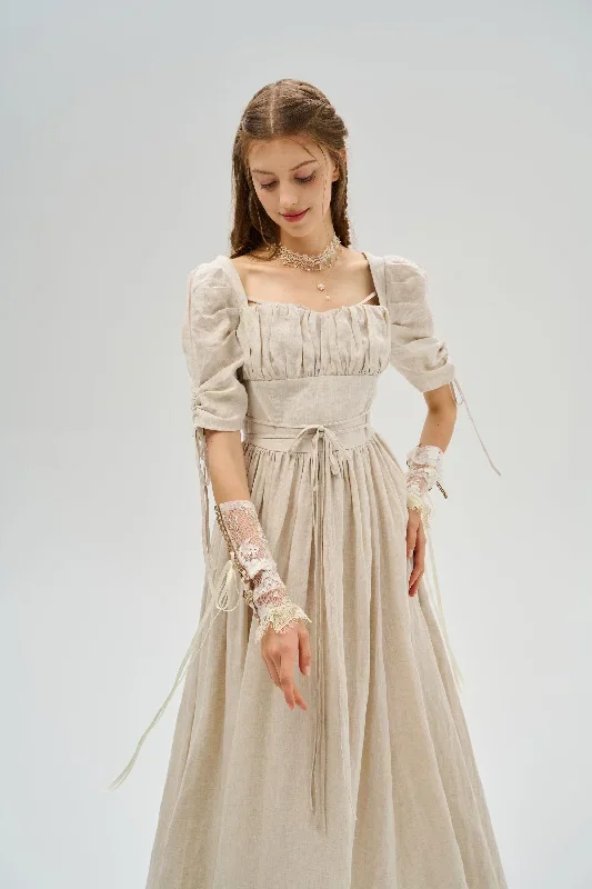 corset-linen-dress-milkmaid-dress-bridgerton-dress-fairycore-dress-regency-dress-cottagecore-dress-medieval-dress-linennaive