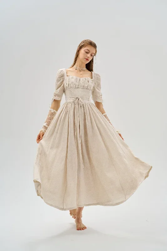 corset-linen-dress-milkmaid-dress-bridgerton-dress-fairycore-dress-regency-dress-cottagecore-dress-medieval-dress-linennaive