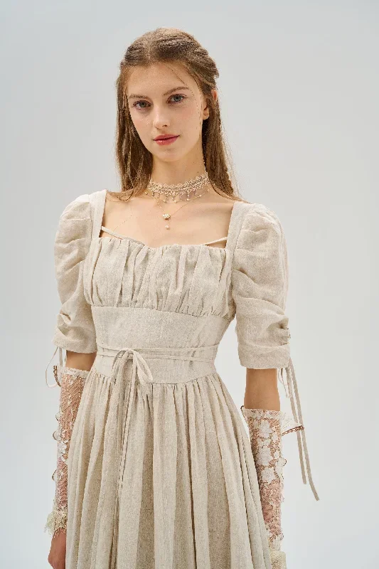 corset-linen-dress-milkmaid-dress-bridgerton-dress-fairycore-dress-regency-dress-cottagecore-dress-medieval-dress-linennaive