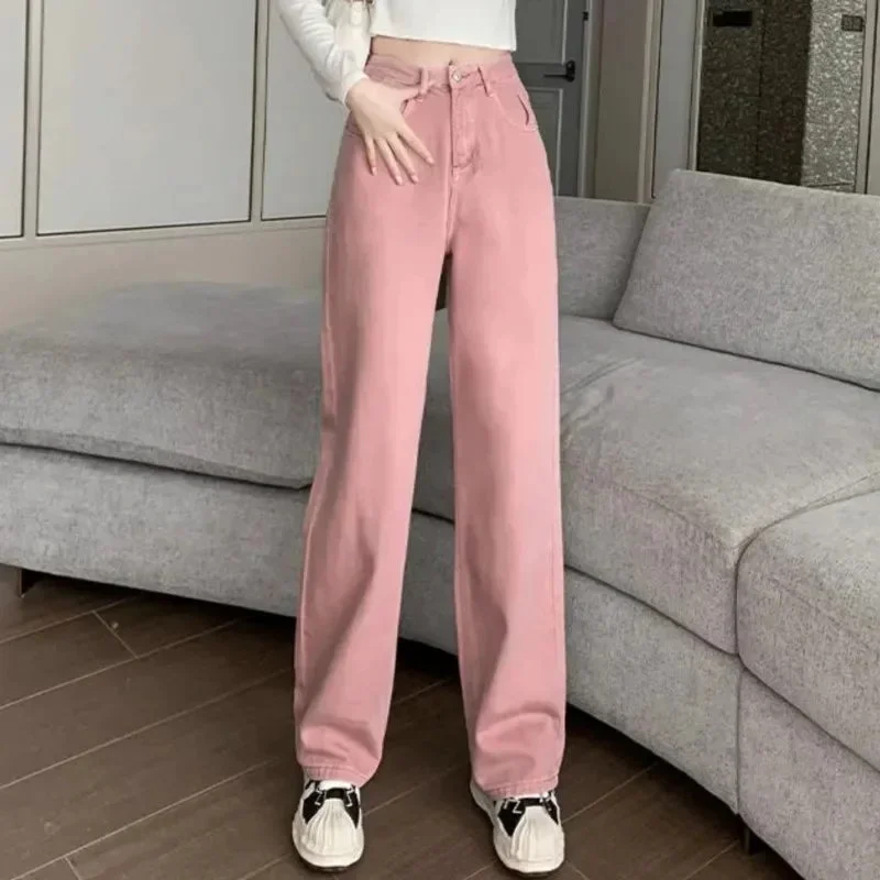 FashionSierra - High Waisted Straight Draped Loose Casual Wide Mop Trouser