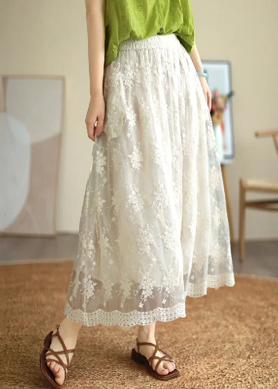 cute-white-embroidered-floral-lace-patchwork-tulle-pleated-skirt-summer