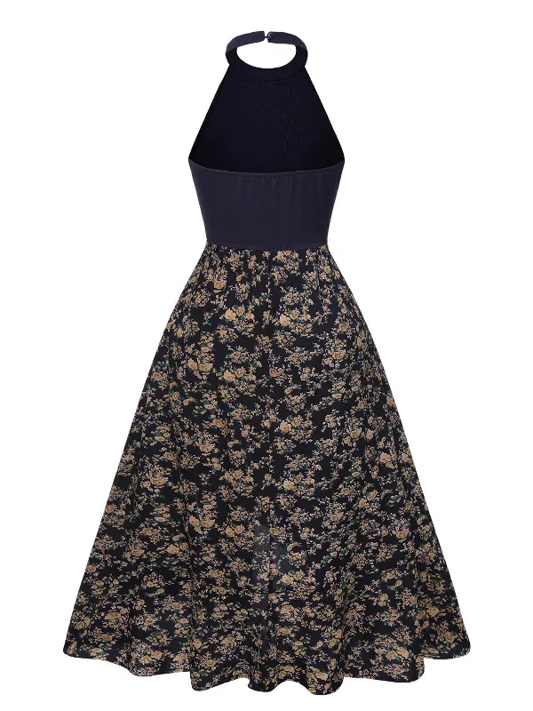 dark-blue-1930s-ditsy-floral-crewl-halter-dress