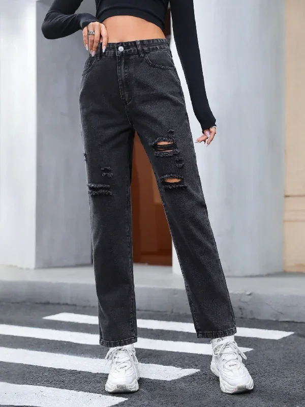 distressed-straight-leg-jeans