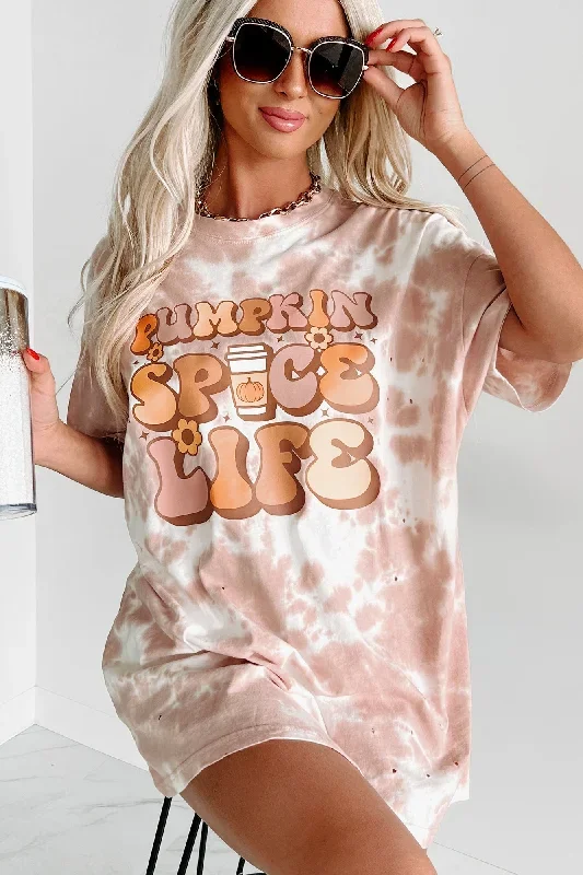 doorbuster-pumpkin-spice-life-oversized-distressed-tie-dye-graphic-t-shirt-pastel-pink-print-on-demand