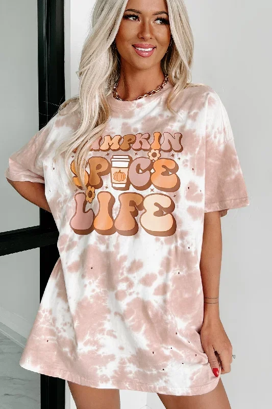 doorbuster-pumpkin-spice-life-oversized-distressed-tie-dye-graphic-t-shirt-pastel-pink-print-on-demand