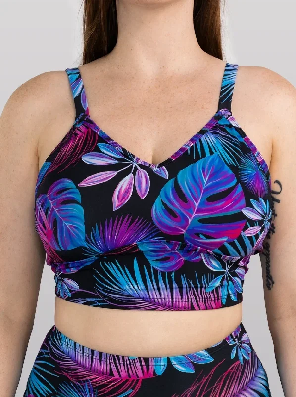 Electric Tropics Compression Tankini Swim Top