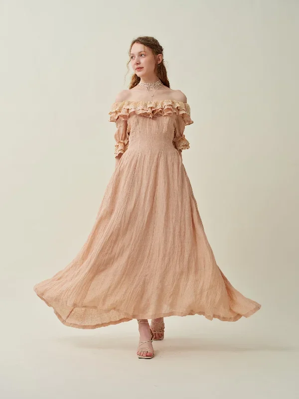 fairy-floral-linen-dress-ruffle-linen-lace-dress-maxi-dress-medieval-dress-victorian-dress-evening-dress-linennaive