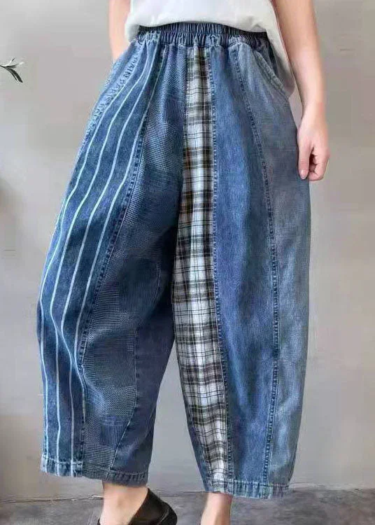 fine-blue-patchwork-fashion-denim-pants-spring