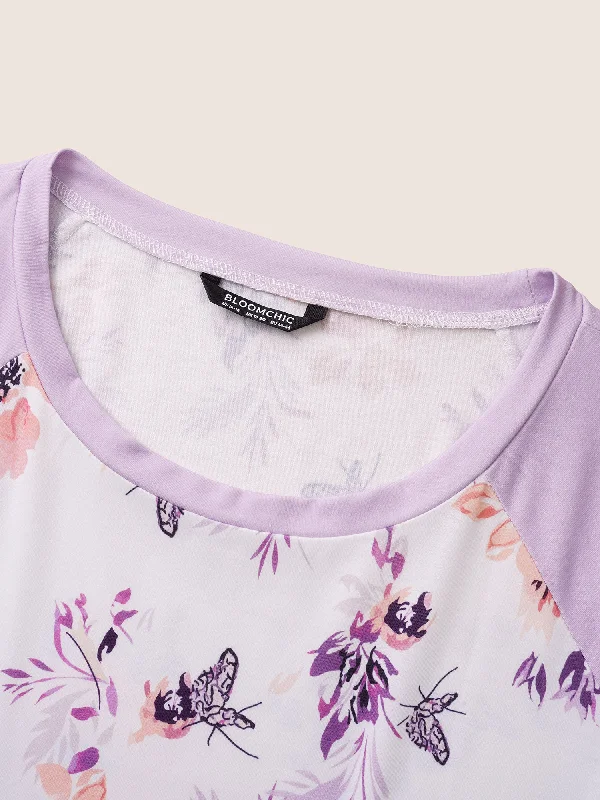 floral-butterfly-print-raglan-sleeve-t-shirt