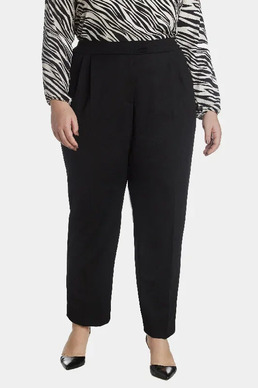 Fly Front High Rise Pleated Pant