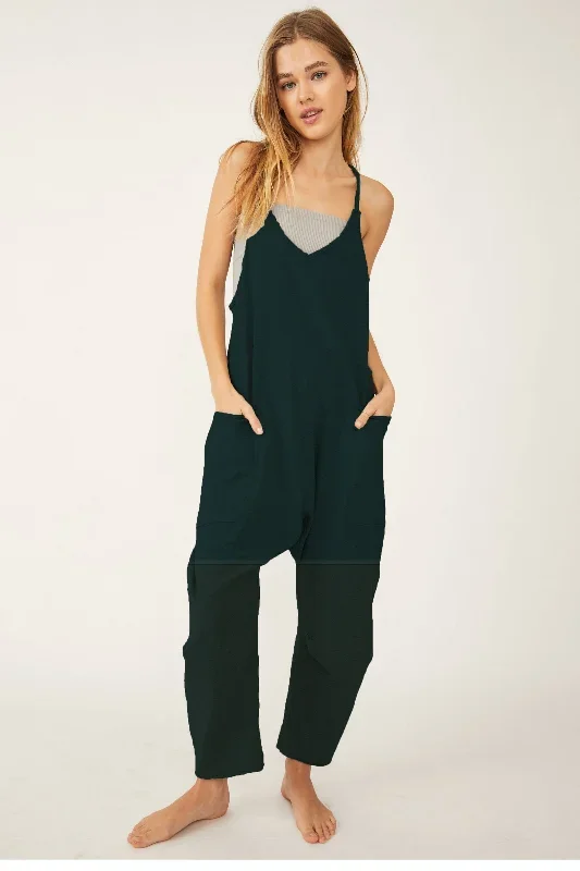 Free People Hot Shot Onesie - Washed Black