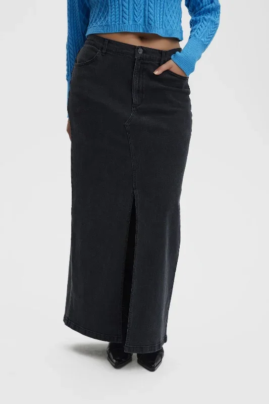 gestuz-siwgz-hw-long-skirt-washed-black