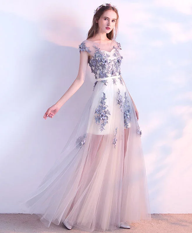 gray-tulle-lace-long-prom-dress-evening-dress