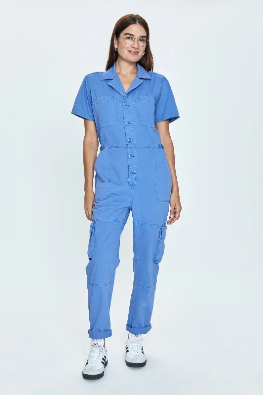 Grover Cargo Jumpsuit - Ocean Blue