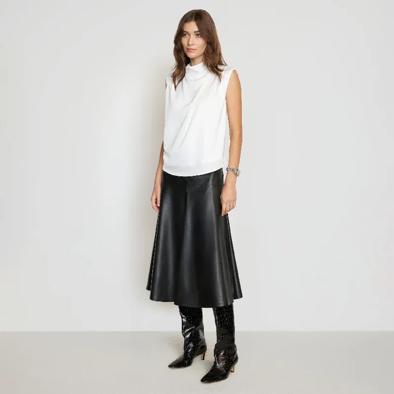 Harley A-Line Vegan Leather Skirt