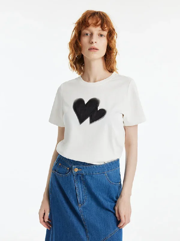 Heart Printed Women T-Shirt