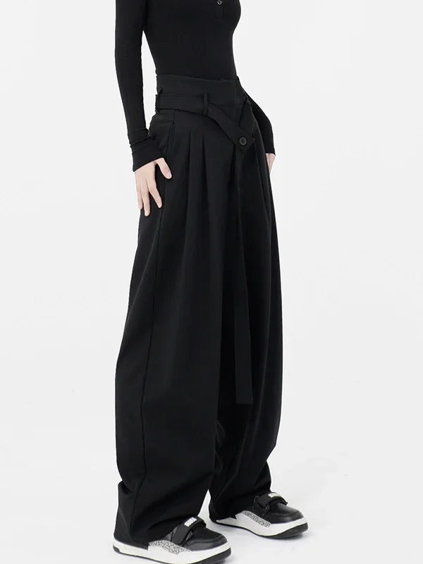 BerryBetty - High Waisted Belted Straight Leg Pants