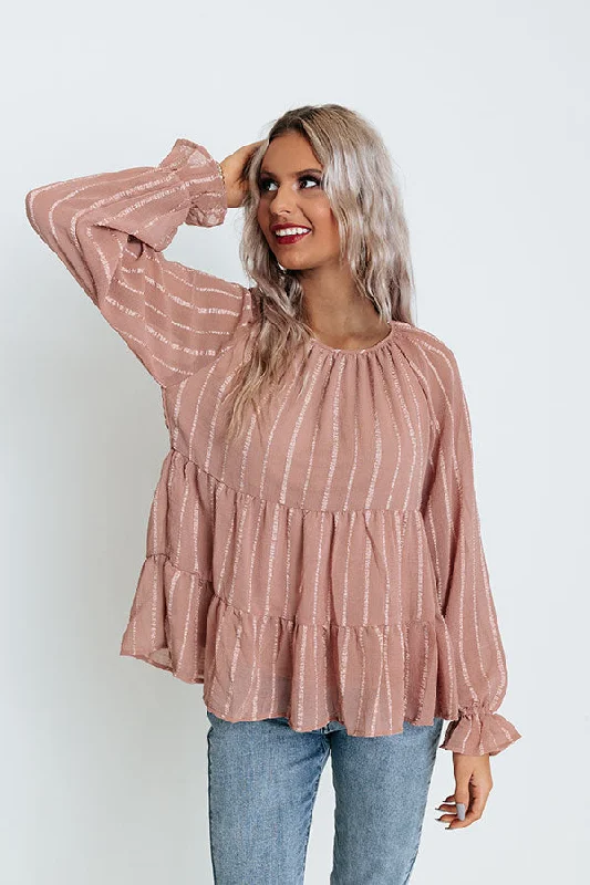 Infinitely Grateful Babydoll Top In Latte