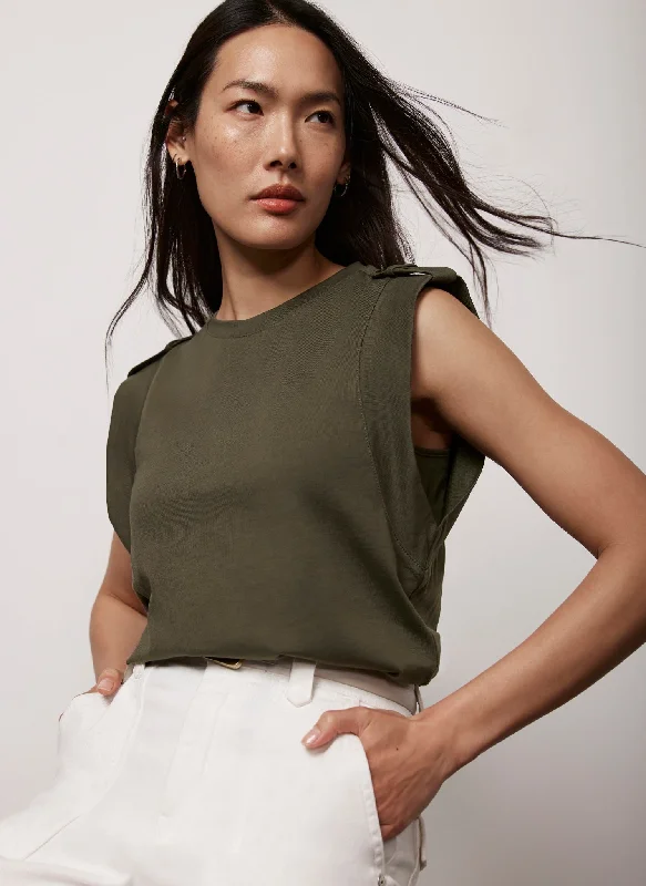 Khaki Cotton Utility T-Shirt