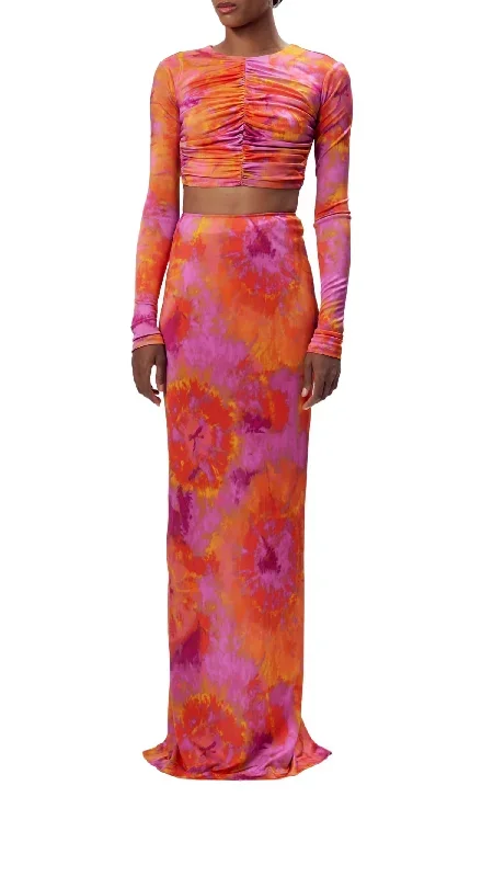 Larissa Skirt In Tie Dye Pink