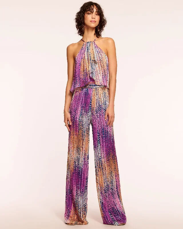 Leora Halter Ruffled Jumpsuit