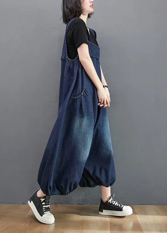 loose-blue-pockets-high-waist-patchwork-jumpsuits-sleeveless