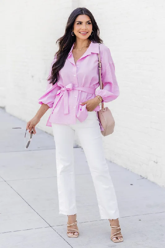 love-yourself-pink-collared-belted-button-front-blouse