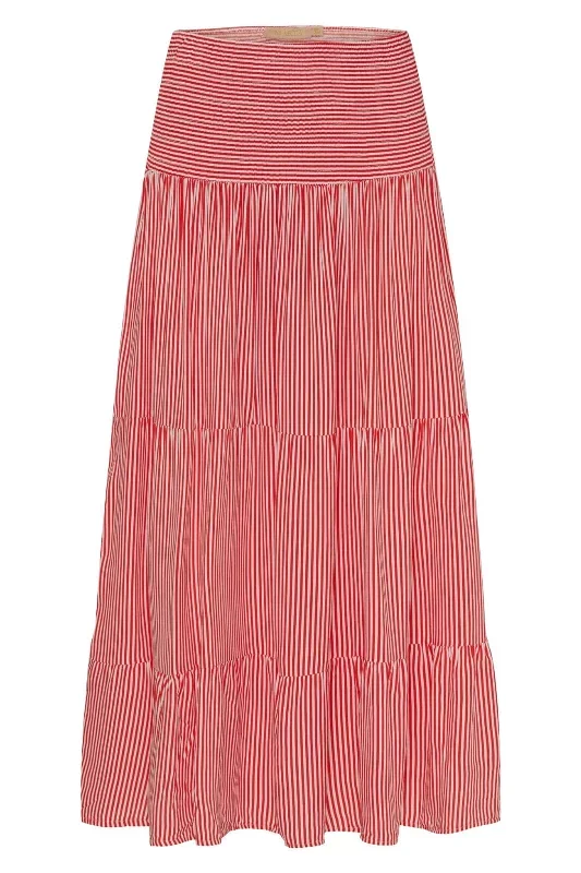 Marta Du Chateau - Mdcprincess Skirt - Print Red Stripe