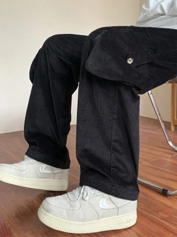 Men's Vintage Straight Leg Corduroy Cargo Pants