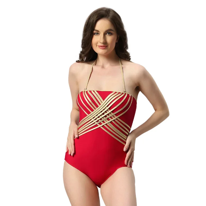 metallic-halter-neck-backless-monokini-swimsuit-aqs-14-red-gold