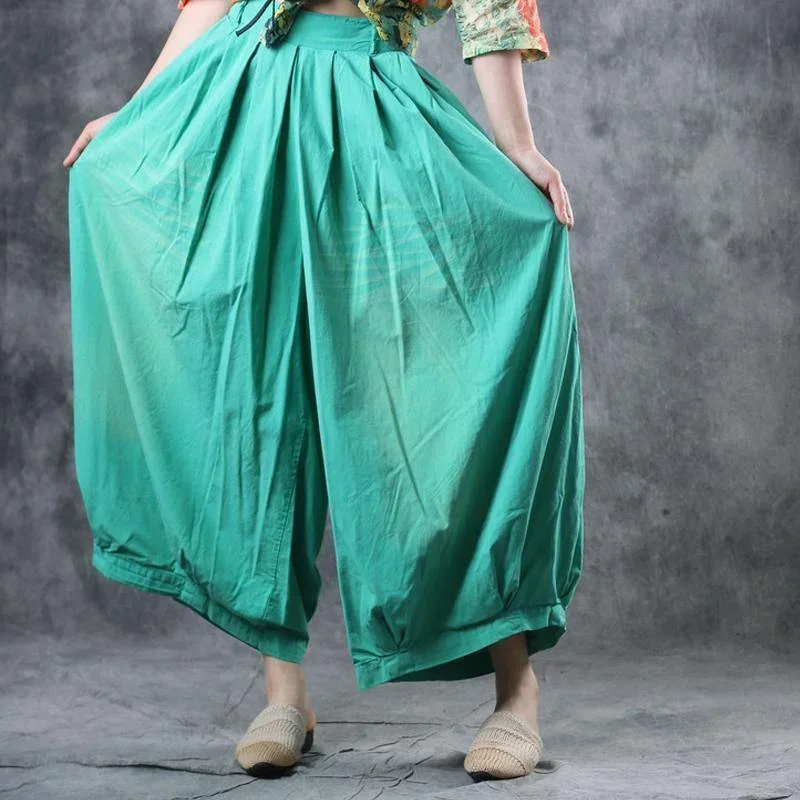 modern-clothes-fitted-summer-cotton-elastic-waist-ankle-length-wide-leg-pants