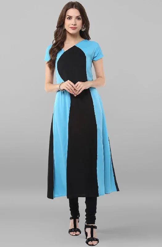 Multicolor Poly Crepe Kurta